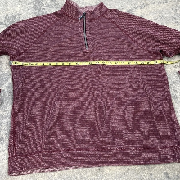 Tommy Bahama On The Double Half Zip Sweatshirt Marled Maroon Cabernet Knit - Picture 8 of 10